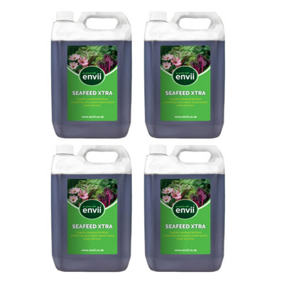 envii SeaFeed Xtra - Organic Liquid Seaweed Fertiliser - Multipurpose Outdoor & Indoor House Plant Food - 20 Litres Make 10000L