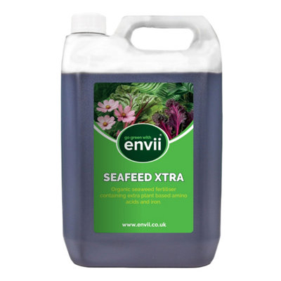 envii SeaFeed Xtra - Organic Liquid Seaweed Fertiliser - Multipurpose Outdoor & Indoor House Plant Food - 5 Litres Make 2500L