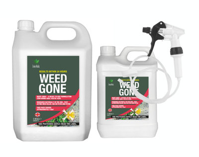 Enviro Works - Weed Gone - 2.5L and 5L Refill - Fast Acting weedkiller - Long Hose Trigger - (Ready to use) See results within 24
