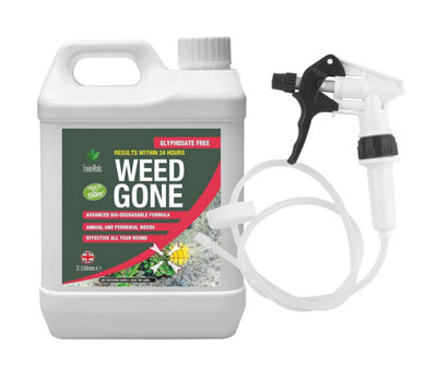 Enviro Works - Weed Gone - 2.5L Fast Acting weedkiller - Long Hose Trigger - (Ready to use) See results within 24 hours