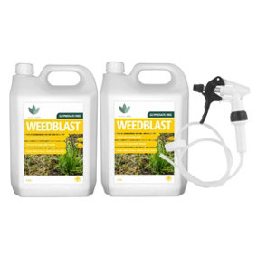 Enviro Works - Weedblast - 2 x 5 Litre Weedkiller - Long Hose Trigger - Multi-Pack - Fast acting (Ready to use) See results within