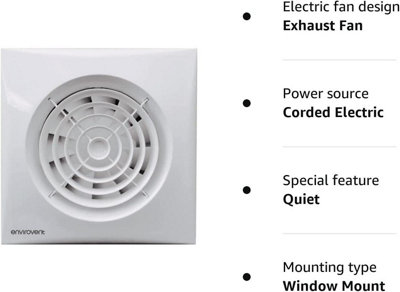 Envirovent Silent 100 100mm WC & Bathroom Extractor Fan with Adjustable ...