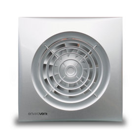 Envirovent Silent 100mm 4" Silver Ultra Quiet WC & Bathroom Extractor Fan Timer