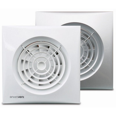 Envirovent Silent 100mm 4" Silver Ultra Quiet WC & Bathroom Extractor ...