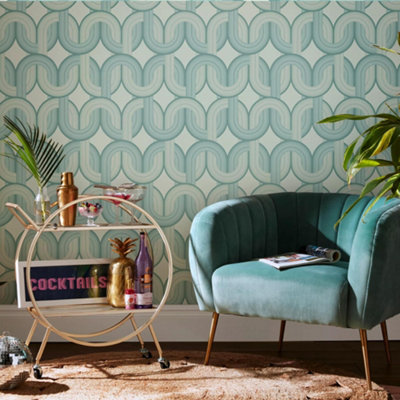 Envy in the Loop Blue Horizon Geometric Wallpaper