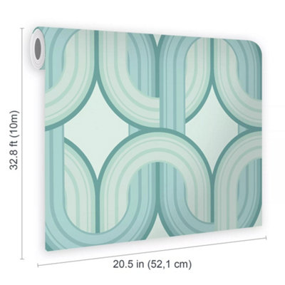 Envy in the Loop Blue Horizon Geometric Wallpaper