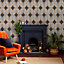 Envy In the Loop Choc Orange Geometric Wallpaper