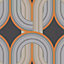Envy In the Loop Choc Orange Geometric Wallpaper
