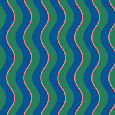 Envy Making Waves Neon Nights Blue Stripe Wallpaper