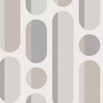 Envy Morse Neutrals Grey Geometric Wallpaper