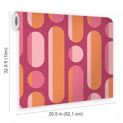 Envy Morse Neutrals Pink Geometric Wallpaper