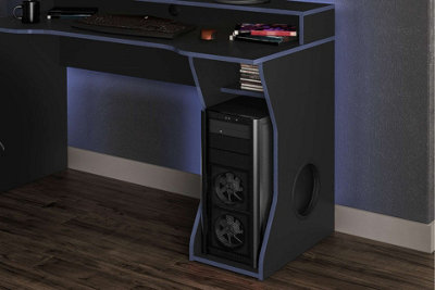 Enzo Gaming Computer Desk Black & Blue