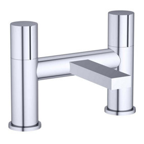 Enzo Polished Chrome Round Deck-mounted Bath Filler Tap