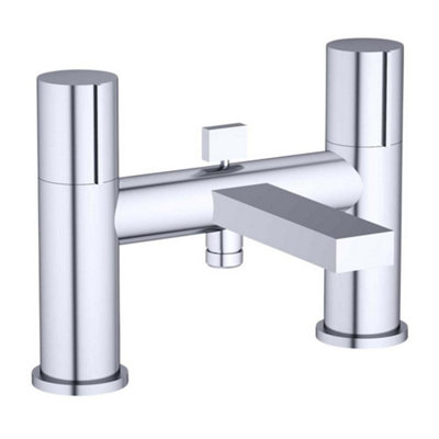 Enzo Polished Chrome Round Deck Mounted Bath Shower Mixer Tap with Handset