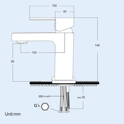 Eoro Square Basin Mono and Bath Shower Mixer Taps Chrome - 5