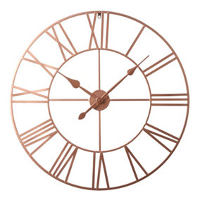 EOS - Skeleton Wall Clock with Roman Numerals - 80x80cm - (Copper)