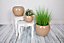 Epoxi Round Beige Semi Gloss Indoor Plant Pot 24cm