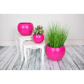 Epoxi Round Pink Semi Gloss Indoor Plant Pot 16cm