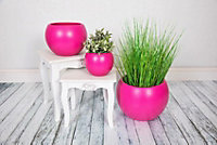 Epoxi Round Pink Semi Gloss Indoor Plant Pot 24cm