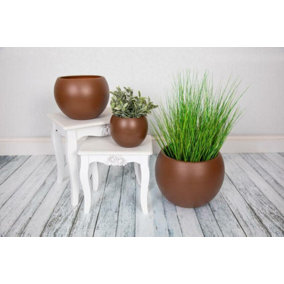 Epoxi Round Rust Textured Matte Indoor Plant Pot 24cm