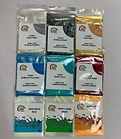 Epoxy Pigment Dye, SET of 9 Pearl and Fluorescent Pigments 5g each