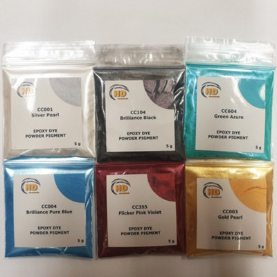 Epoxy Pigment Dye, SET of 9 Pearl and Fluorescent Pigments 5g each
