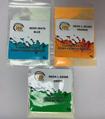 Epoxy Pigment Dye, SET of 9 Pearl and Fluorescent Pigments 5g each