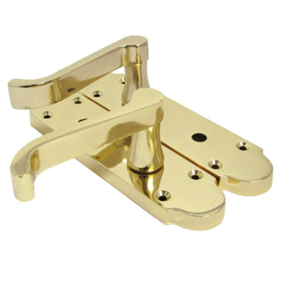 Epsom Door Handle Bathroom Lock Scroll Lever - Brass