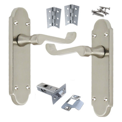 Epsom Door Handles Internal Latch Scroll Lever - Satin Pack Hinges Price Comparisons | Compare The Build