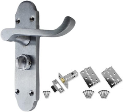 Epsom Victorian Style Door Handle Bathroom Privacy Set with Hinges and Latches