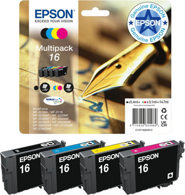Epson 16 Pen & Crossword Genuine Multipack, 4-colours Ink Cartridges ...