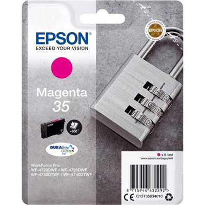 Epson 35 Magenta Padlock Genuine Ink, Claria Photo HD Ink Cartridge