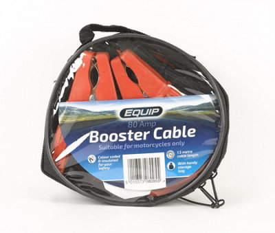 Equip 1.5 Metres 80 Amp 5mm2 Motorcycle Jump Leads Booster Cables Chargers