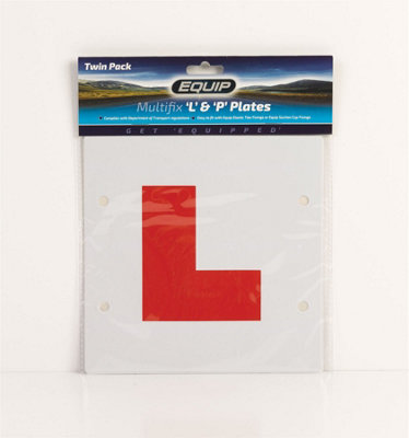 Equip ELP009 Multifix L & P Plates Twin Pack Easy Fit Learner New ...
