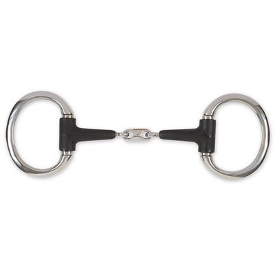 Equirubber Equikind+ Peanut Link Horse Eggbutt Snaffle Bit Silver/Black (5in) Price Comparisons | Compare The Build