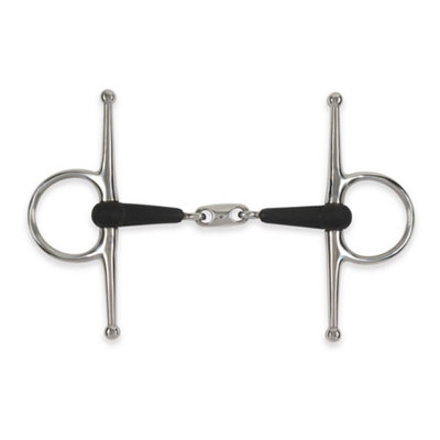 Equirubber Equikind+ Peanut Link Horse Full Cheek Snaffle Bit Silver/Black (5in) Price Comparisons | Compare The Build