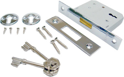 Era 472-61 2.5-inch/ 64mm 3 Lever Deadlock - Chrome Effect