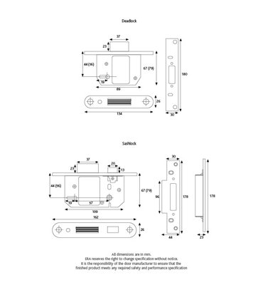 ERA British Standard High Security Fortress 5 Lever Sashlock 64mm - Satin Chrome