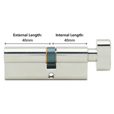 ERA Euro Cylinder Thumb Turn Profile Lock Satin Nickel 40x40