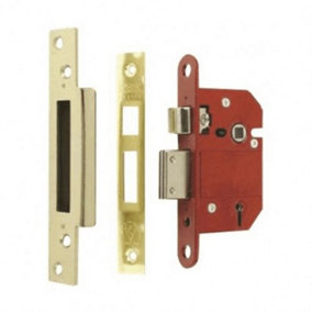 Era Fortress 5 Lever Mortice Sashlock With Satin Effect Gold/Red (6.3cm)
