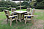 Ergo 4 Seater Set - Sits 4, Wooden Garden Furniture Dining Set w/ Table & Chairs - L220 x W245 x H105 cm - Min. Assembly Required
