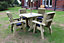 Ergo 4 Seater Set - Sits 4, Wooden Garden Furniture Dining Set with Table & Chairs - L220 x W245 x H105 cm