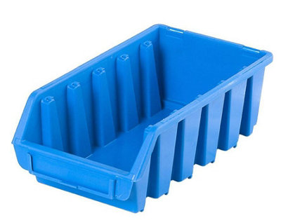 Ergo L Box Plastic Parts Storage Stacking 116x212x75mm - Colour Blue - Pack of 10