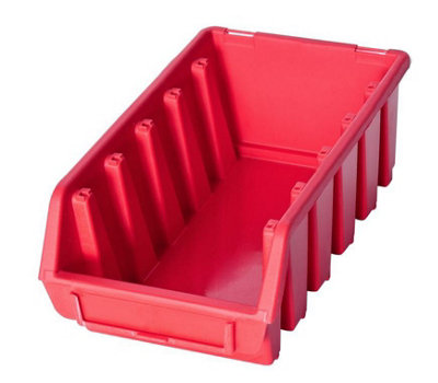 Ergo L Box Plastic Parts Storage Stacking 116x212x75mm - Colour Red - Pack of 10