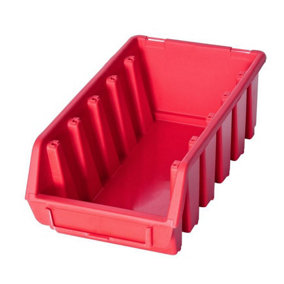 Ergo L Box Plastic Parts Storage Stacking 116x212x75mm - Colour Red - Pack of 5