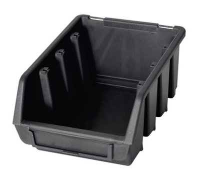 Ergo M Box Plastic Parts Storage Stacking 116x161x75mm - Colour Black - Pack of 10