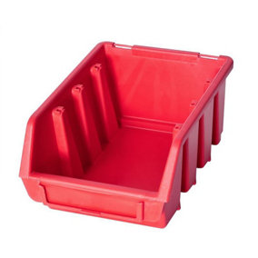 Ergo M Box Plastic Parts Storage Stacking 116x161x75mm - Colour Red - Pack of 20
