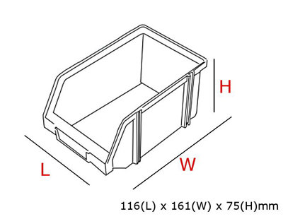 Ergo M+ Box Plastic Parts Storage Stacking With Cover 116x161x75mm - Colour Red - Pack of 10 - 3