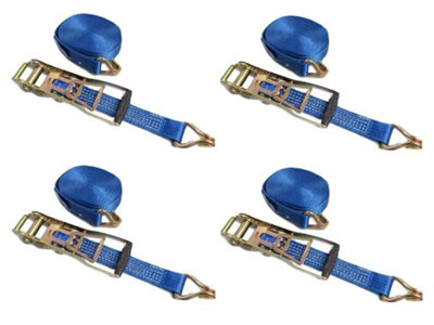 Ergo Ratchet Tie Down Straps 50MM 15M 5T X4 (Reverse Action Lashing Pull Down Claw Hook)