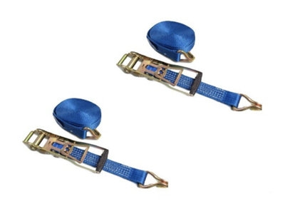 Ergo Ratchet Tie Down Straps 50MM 5T 10M X2 (Reverse Pull Down Lashing Belt with Claw Hook 5000KG)